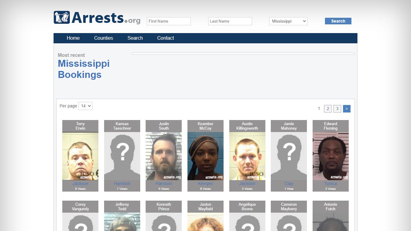 Mississippi Arrests and Inmate Search